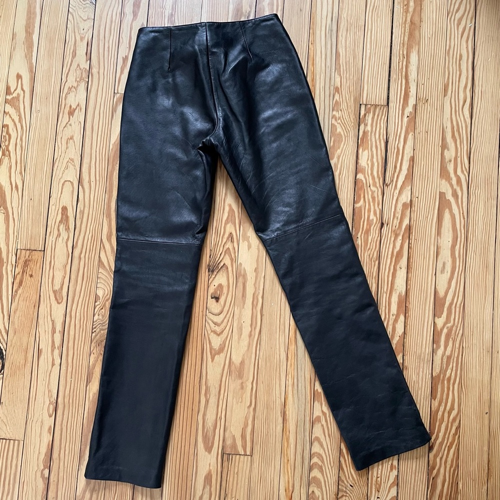 Moda International Vintage Black Leather Pants